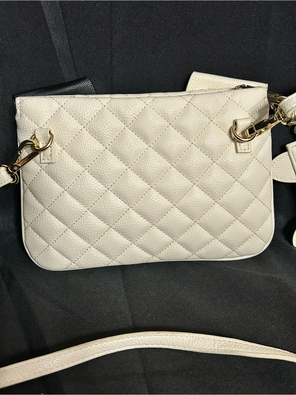 Betsey Johnson Quilted Cream & Black Puppy Dog Crossbody Bag & Cardholder